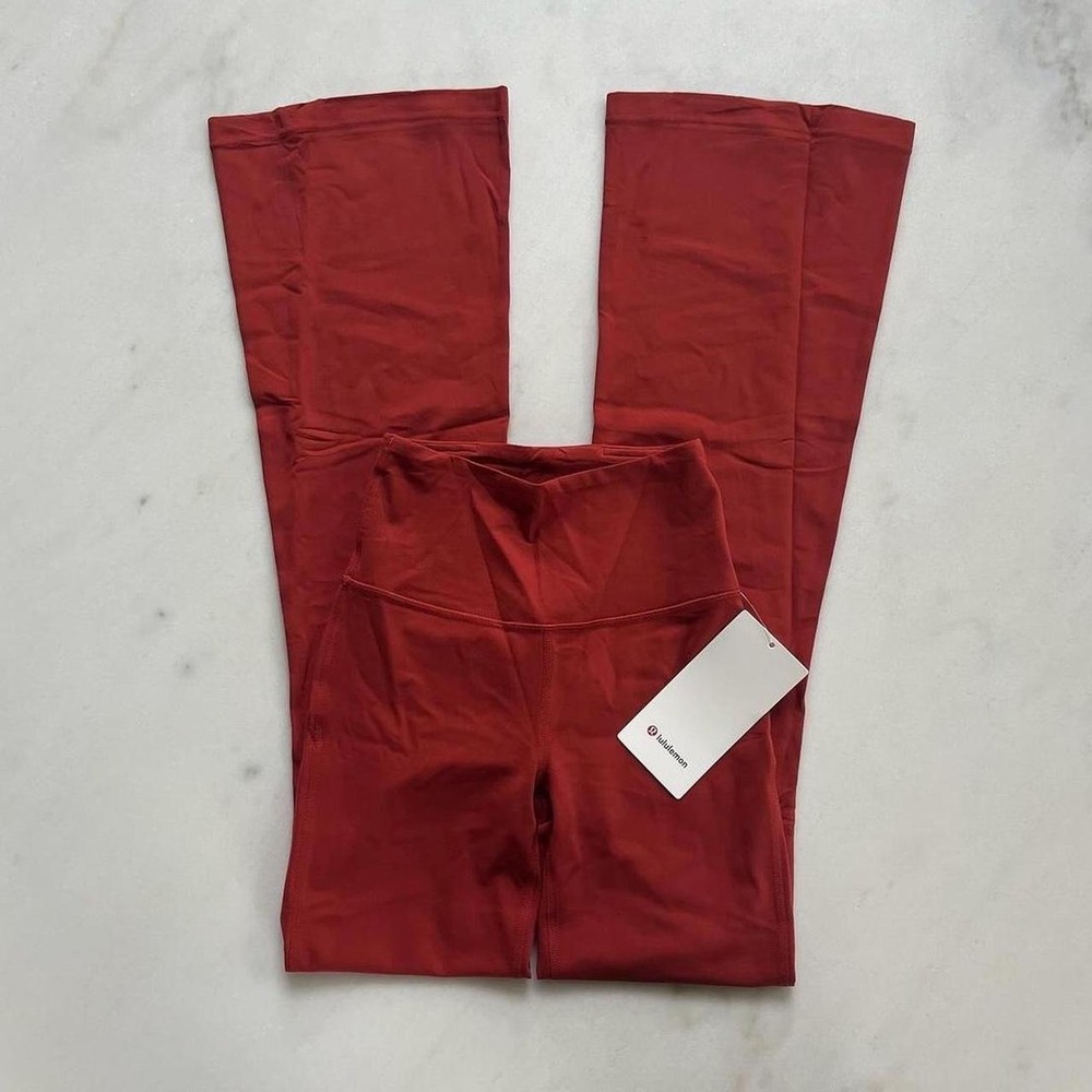Lululemon Groove Super High Rise Flared Pant Nulu Cayenne Red LW5FG2S Size 2